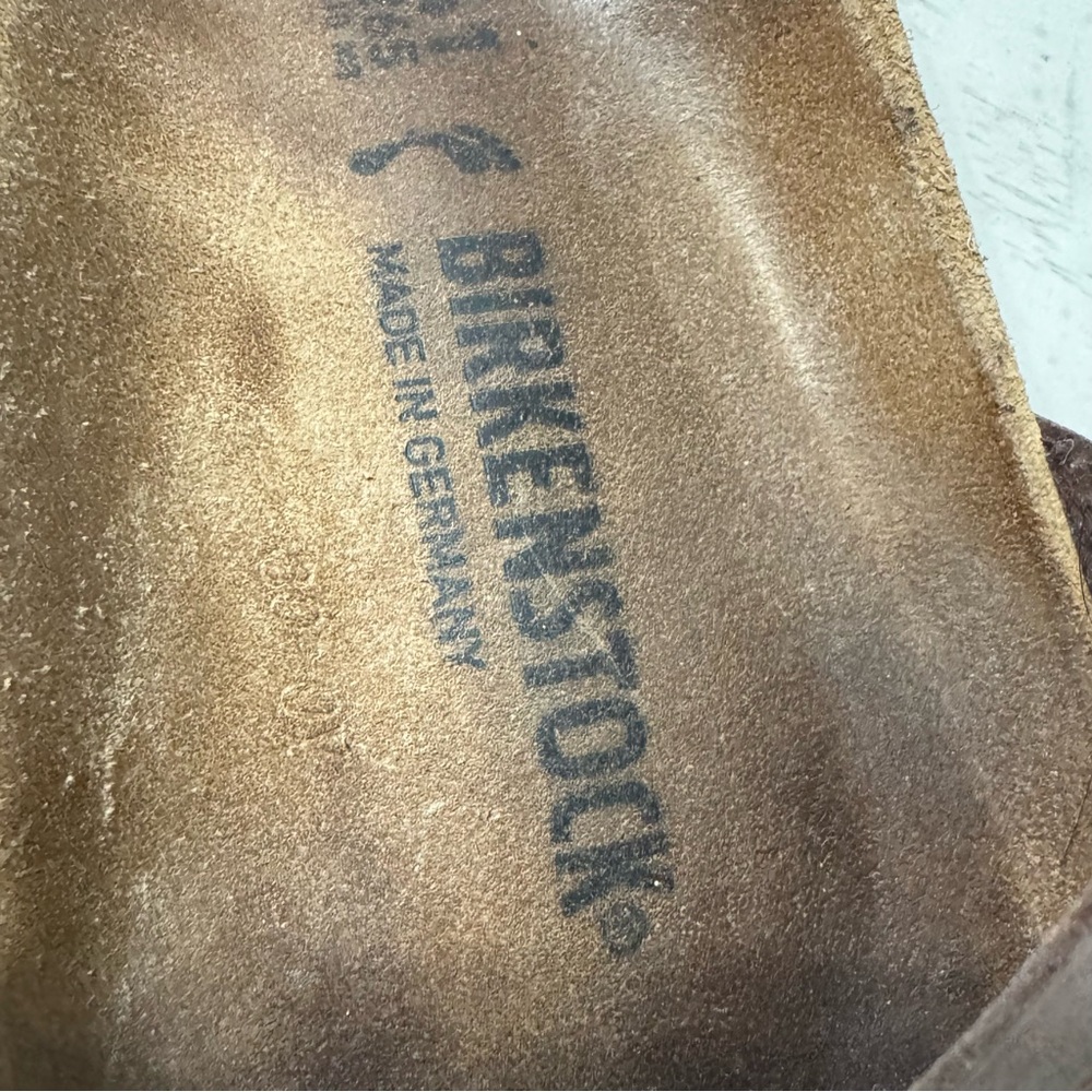 Birkenstock Men's Dark Brown Slide Sandals - Picture 7 of 8